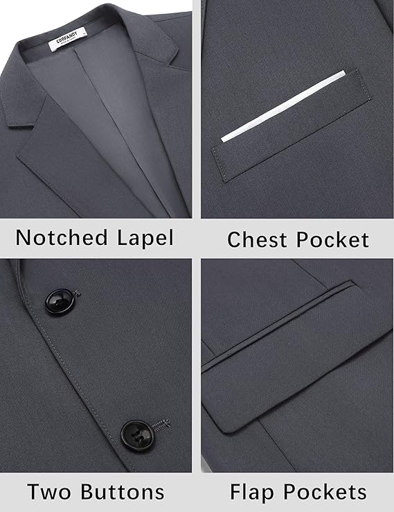 COOFANDY Mens Causal Blazer Two Button Suit Jackets Lightweight Slim Fit Sports Coats
