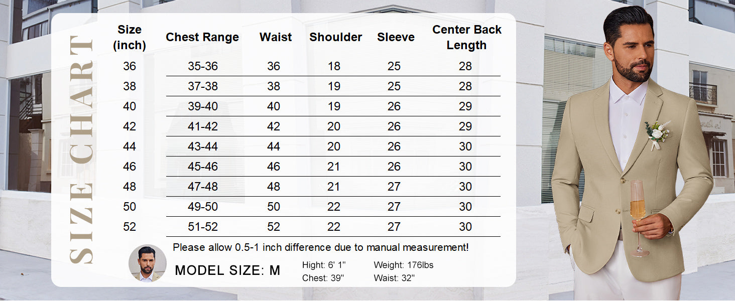 COOFANDY Men's Casual Blazer Slim Fit Two Button Lightweight Sport Coats Business Suit Jacket