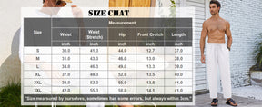 COOFANDY Mens Linen Casual Pants Elastic Waist Drawstring Trousers Yoga Beach Summer Pants