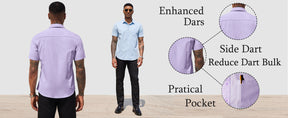 COOFANDY Men's Dress Shirts Short Sleeve Business Casual Regular Fit Button Down Shirts with Pocket S-XXL