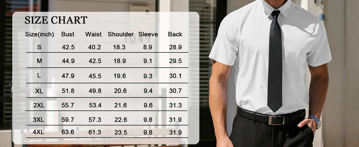 COOFANDY Men's Dress Shirts Short Sleeve Business Casual Regular Fit Button Down Shirts with Pocket S-XXL