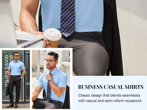 COOFANDY Mens Short Sleeve Button Down Shirts Casual Dress Shirts for Men Summer Untucked Shirts with Pocket