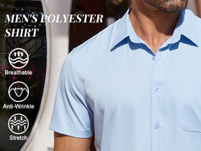 COOFANDY Mens Short Sleeve Button Down Shirts Casual Dress Shirts for Men Summer Untucked Shirts with Pocket
