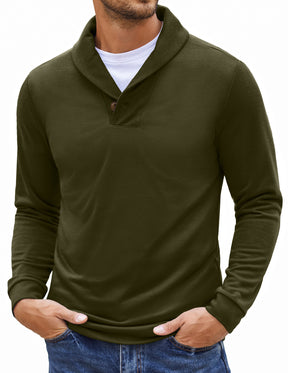 COOFANDY Men's Fashion Shawl Collar Pullover Casual Long Sleeve Knitted Sweater Sweatshirts