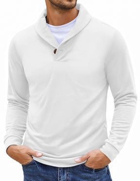 COOFANDY Men's Fashion Shawl Collar Pullover Casual Long Sleeve Knitted Sweater Sweatshirts