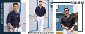 COOFANDY Mens Plaid Dress Shirt Long Sleeve Business Casual Regular Fit Button Down Shirts S-XXL