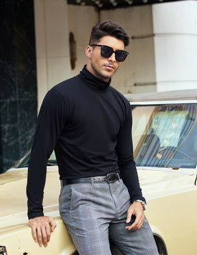 COOFANDY Men's Slim Fit Basic Turtleneck Long Sleeve Lightweight Pullover Sweaters Casual Knitted Tops