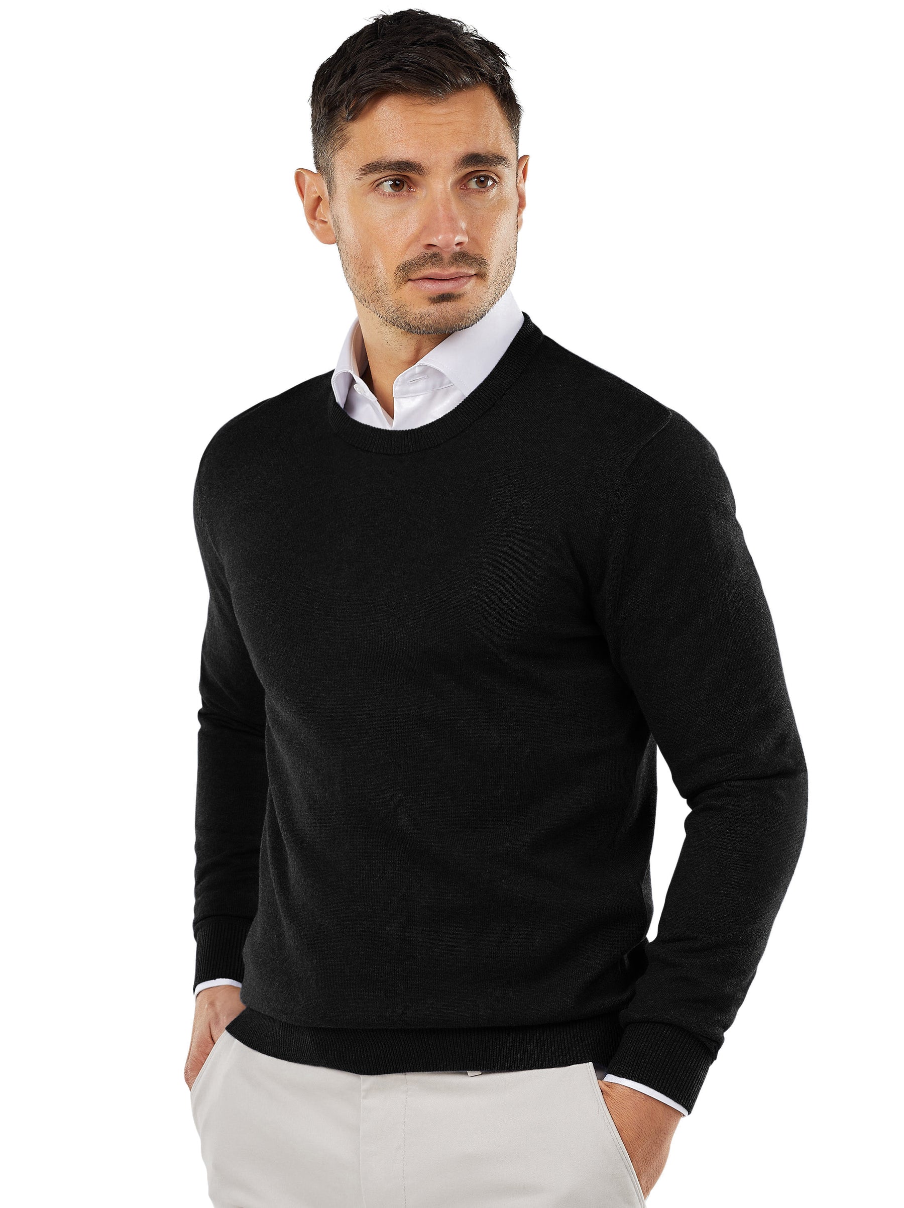 COOFANDY Men's Crew Neck Sweater Slim Fit Lightweight Sweatshirts Knitted Pullover for Casual Or Dressy Wear