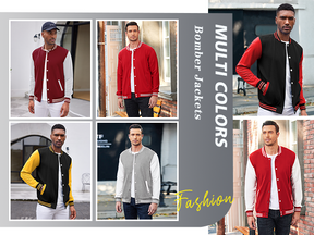 COOFANDY Men's Fashion Varsity Jacket Causal Slim Fit Cotton Letterman Baseball Bomber Jackets M-L