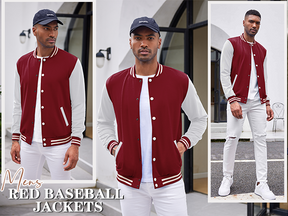 COOFANDY Men's Fashion Varsity Jacket Causal Slim Fit Cotton Letterman Baseball Bomber Jackets M-L