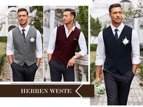 COOFANDY Men's Suit Vest Slim Fit Business Formal Waistcoat Casual Dress Vest