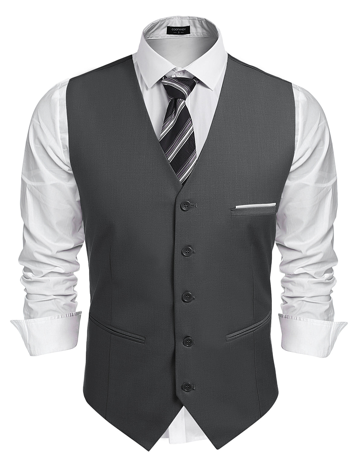 COOFANDY Men's Suit Vest Slim Fit Business Formal Waistcoat Casual Dress Vest