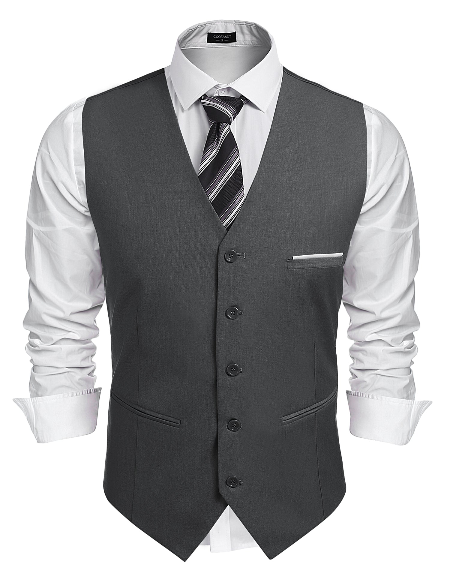 COOFANDY Men's Suit Vest Slim Fit Business Formal Waistcoat Casual Dress Vest