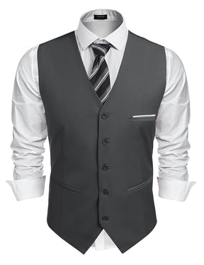 COOFANDY Men's Suit Vest Slim Fit Business Formal Waistcoat Casual Dress Vest