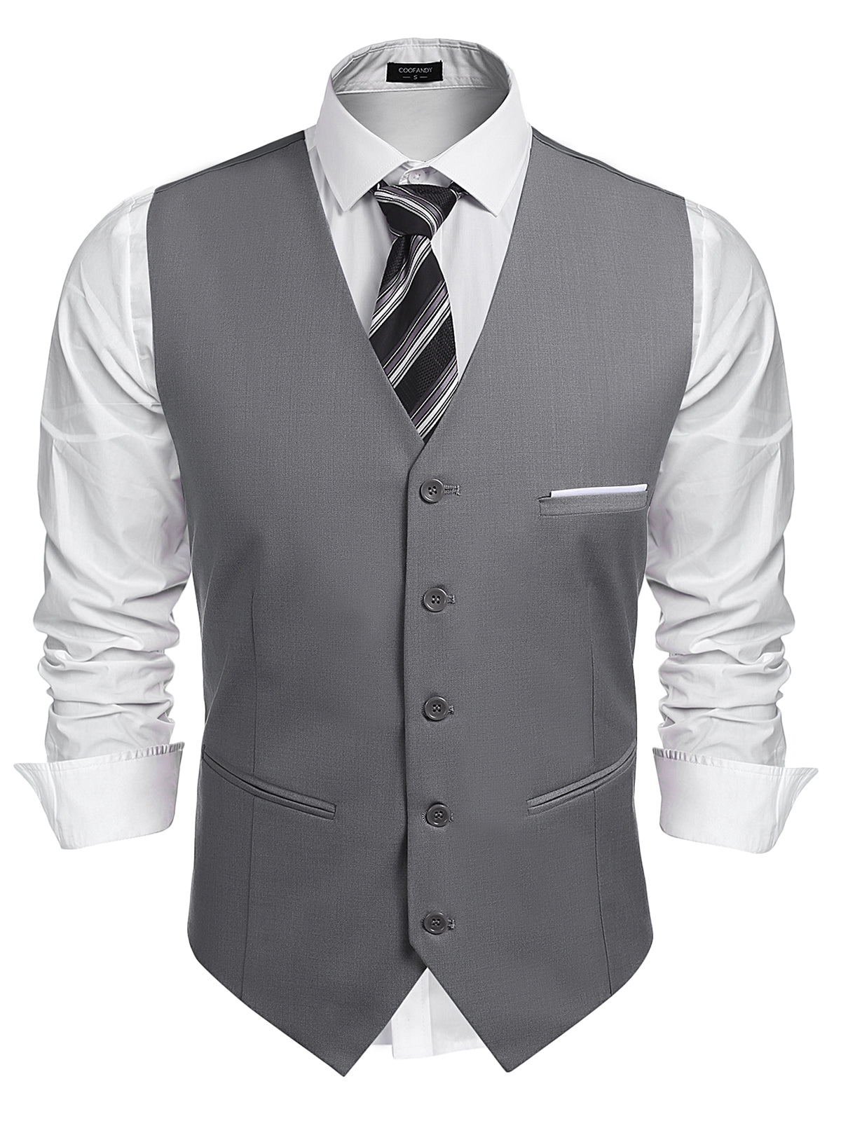 COOFANDY Men's Suit Vest Slim Fit Business Formal Waistcoat Casual Dress Vest