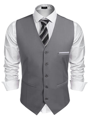 COOFANDY Men's Suit Vest Slim Fit Business Formal Waistcoat Casual Dress Vest