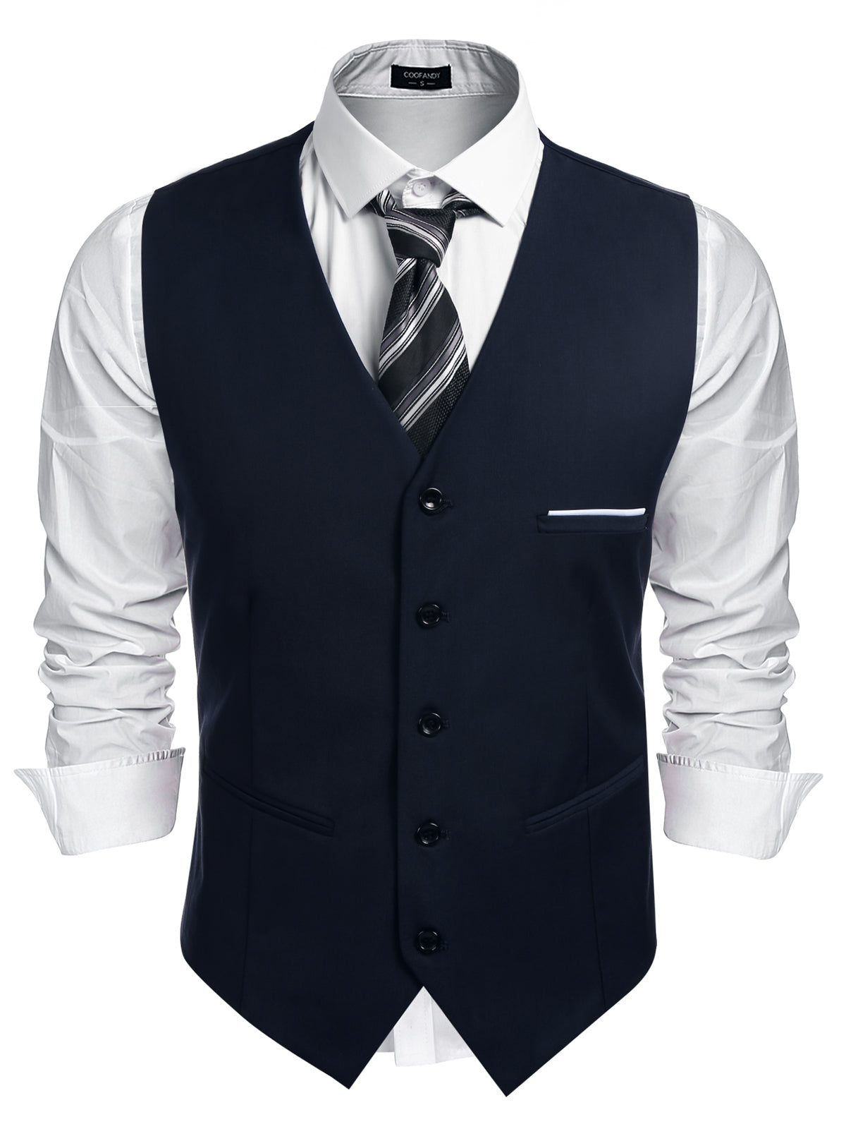 COOFANDY Men's Suit Vest Slim Fit Business Formal Waistcoat Casual Dress Vest