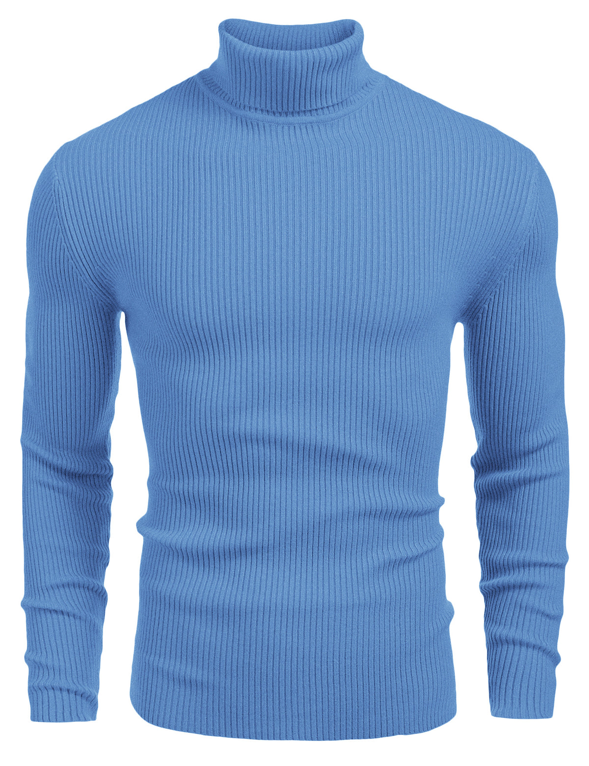 COOFANDY Mens Ribbed Slim Fit Knitted Pullover Casual Turtleneck Sweater