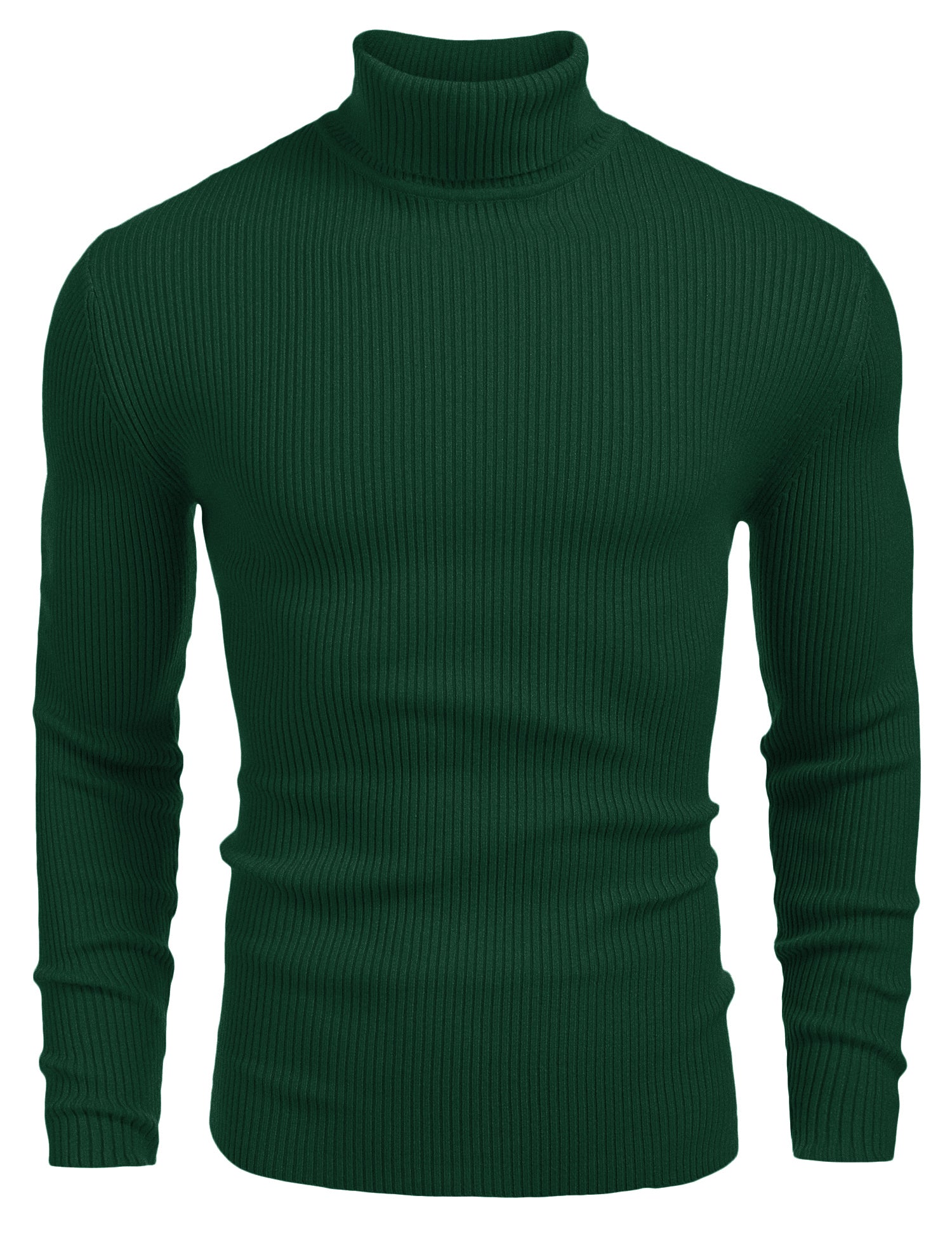 COOFANDY Mens Ribbed Slim Fit Knitted Pullover Casual Turtleneck Sweater