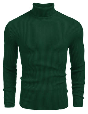 COOFANDY Mens Ribbed Slim Fit Knitted Pullover Casual Turtleneck Sweater