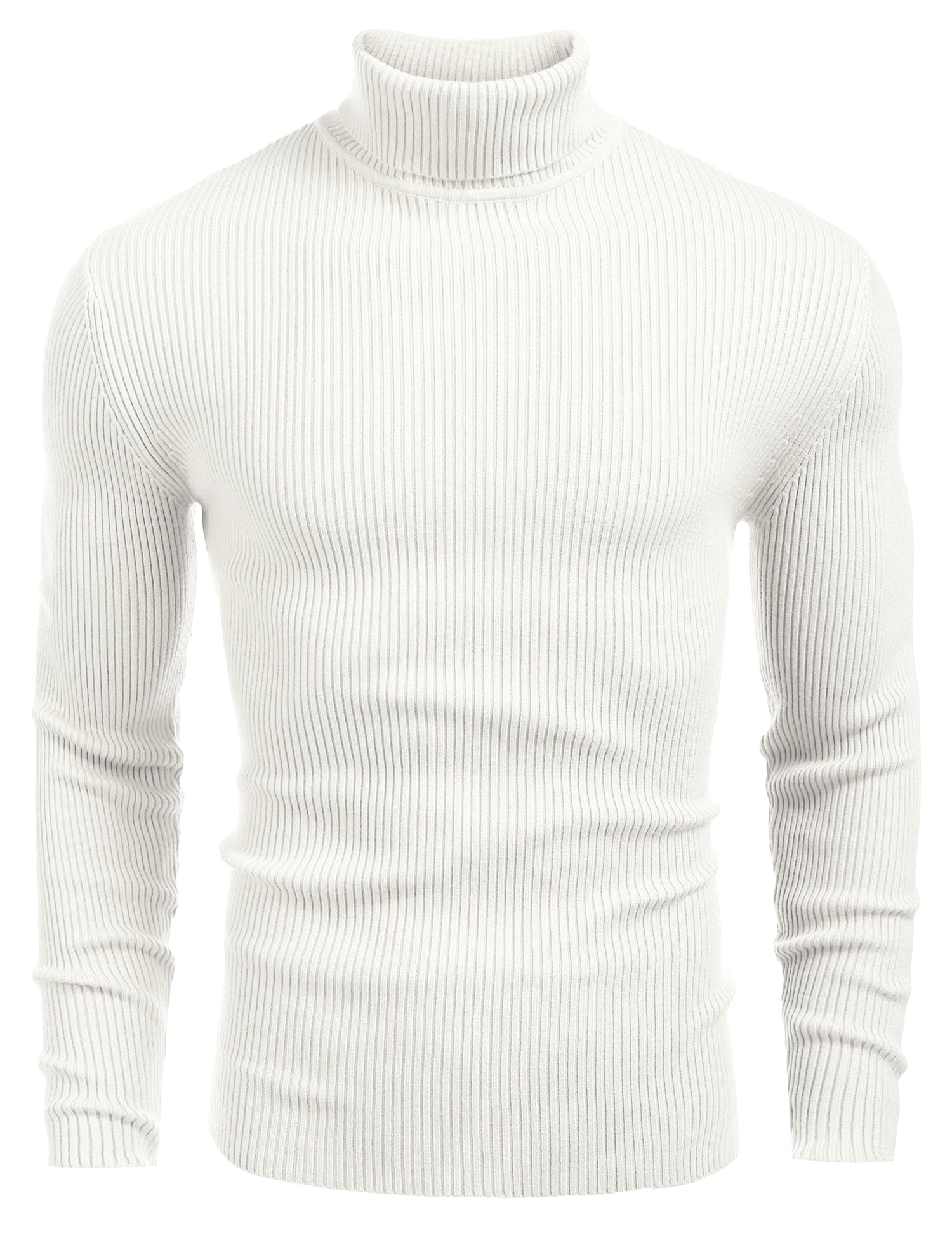 COOFANDY Mens Ribbed Slim Fit Knitted Pullover Casual Turtleneck Sweater