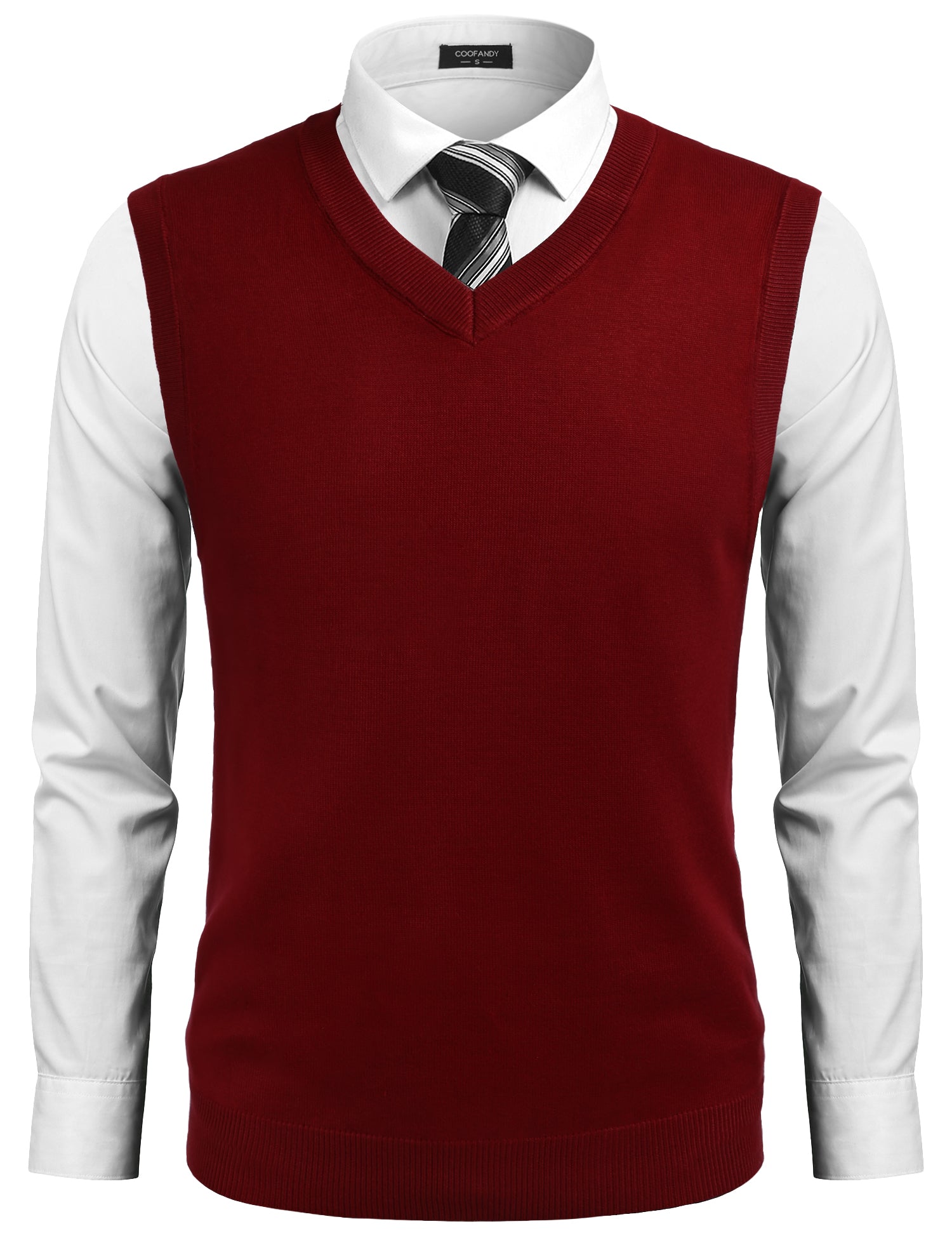 COOFANDY Men's Sleeveless V Neck Pullover Sweater Slim Fit Casual Argyle Sweater Vest