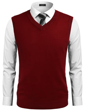 COOFANDY Men's Sleeveless V Neck Pullover Sweater Slim Fit Casual Argyle Sweater Vest