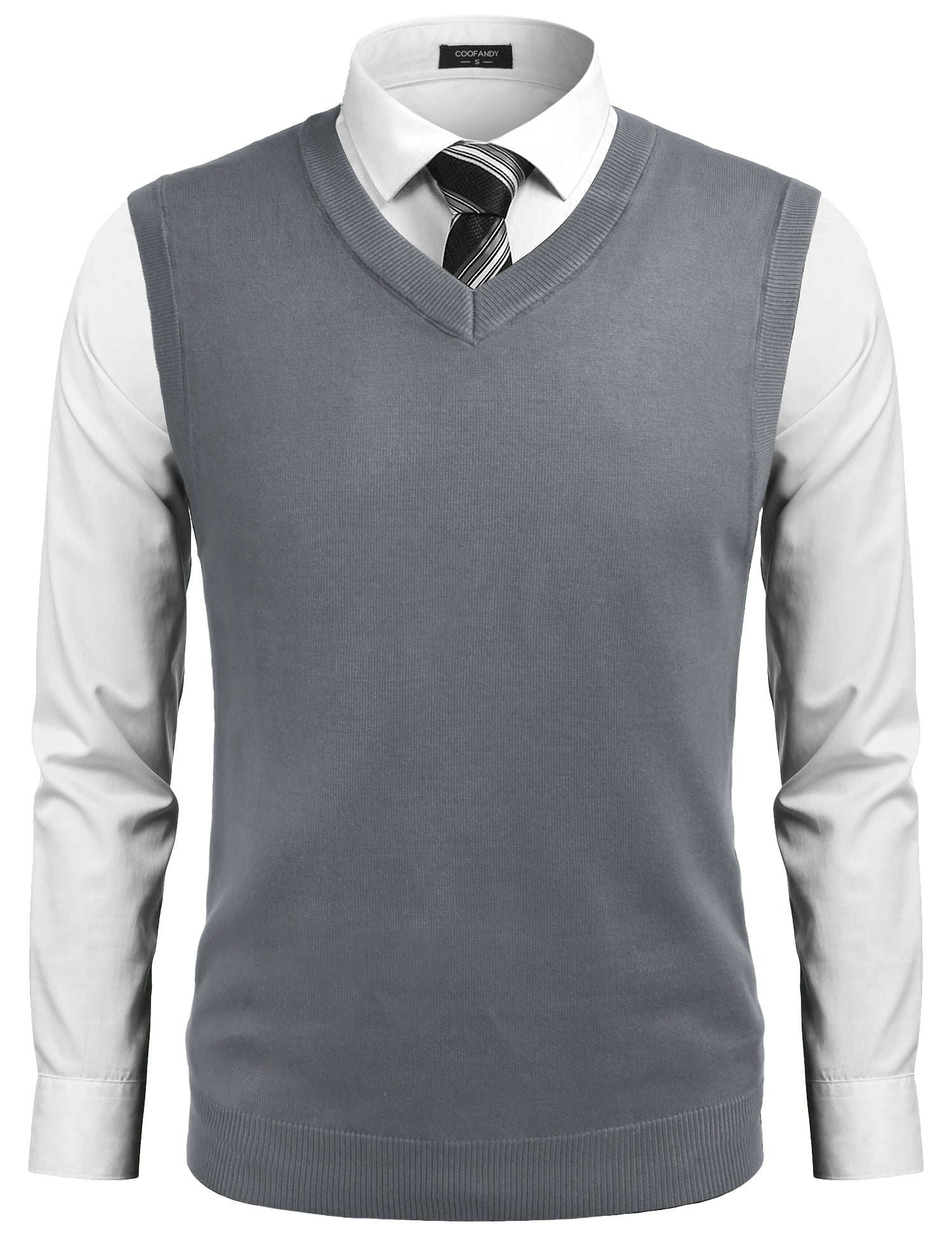COOFANDY Men's Sleeveless V Neck Pullover Sweater Slim Fit Casual Argyle Sweater Vest