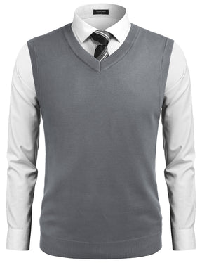 COOFANDY Men's Sleeveless V Neck Pullover Sweater Slim Fit Casual Argyle Sweater Vest
