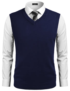 COOFANDY Men's Sleeveless V Neck Pullover Sweater Slim Fit Casual Argyle Sweater Vest