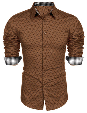 COOFANDY Men's Business Dress Shirt Long Sleeve Slim Fit Casual Button Down Shirt