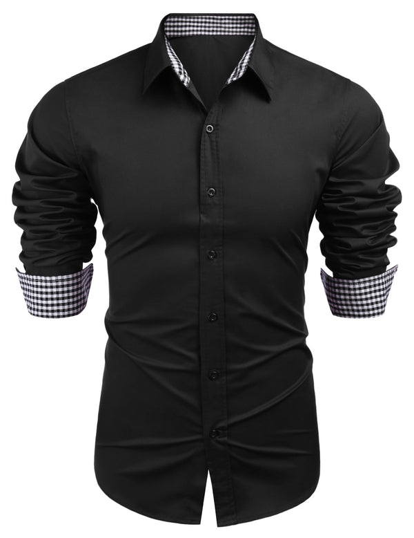 COOFANDY Men's Business Dress Shirt Long Sleeve Slim Fit Casual Button Down Shirt