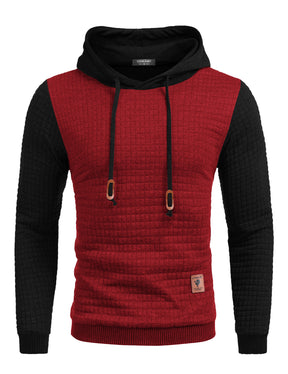 COOFANDY Mens Hooded Sweatshirt Casual Long Sleeve Drawstring Waffle Knit Pullover Hoodies