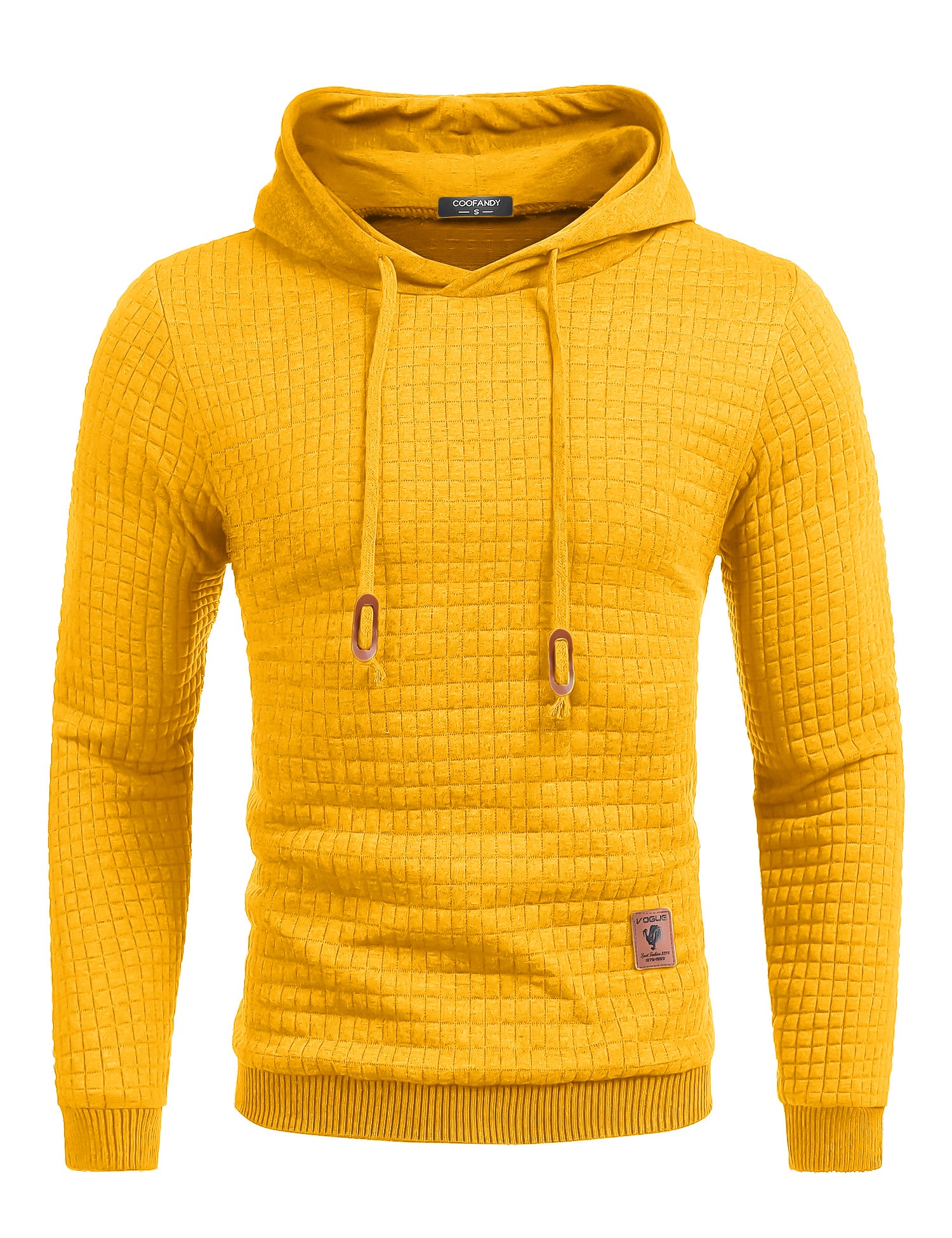 COOFANDY Mens Hooded Sweatshirt Casual Long Sleeve Drawstring Waffle Knit Pullover Hoodies