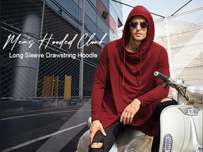 COOFANDY Men's Hooded Poncho Cape Cloak Casual Asymmetric Hem Hoodie Sweatshirts