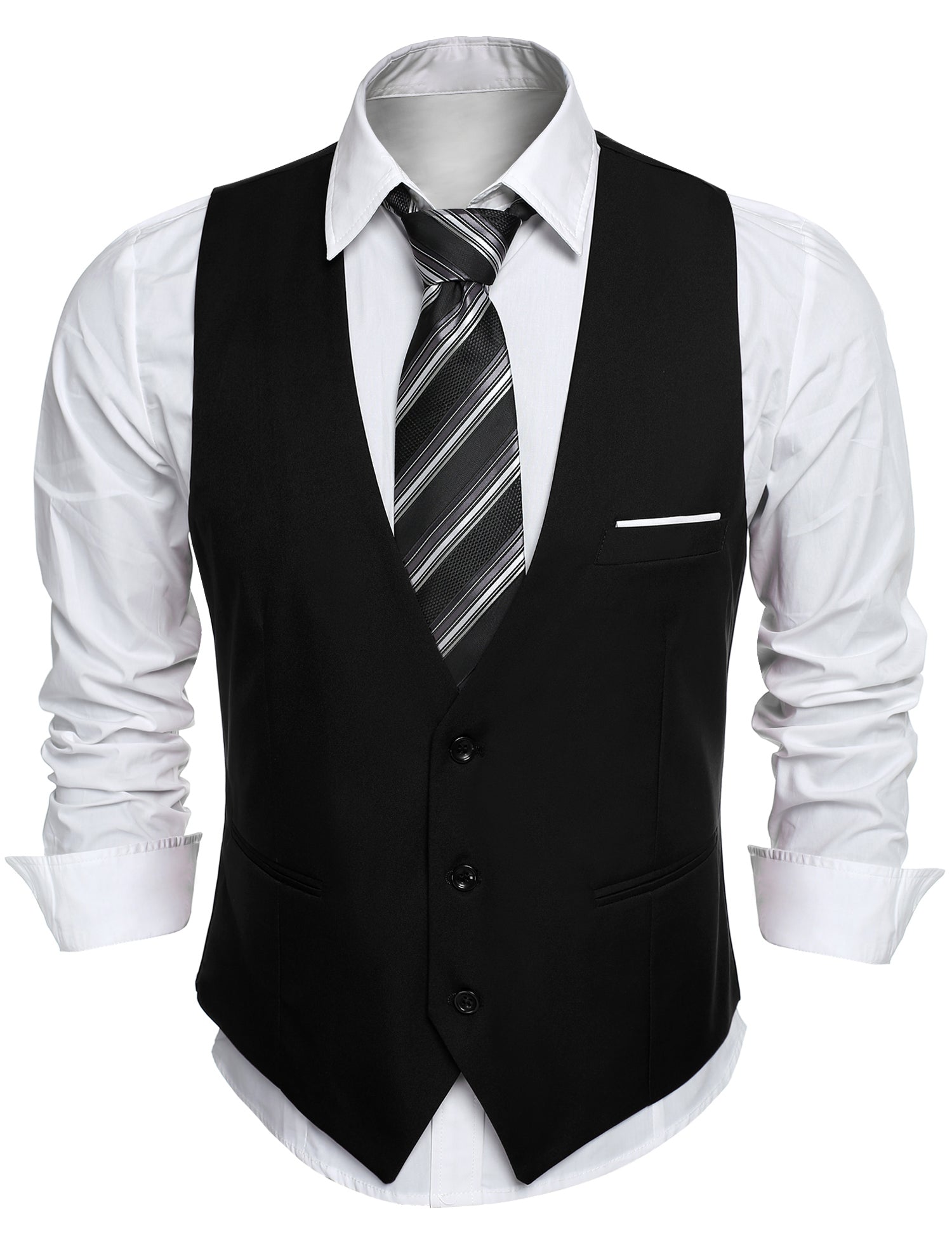 COOFANDY Men's Suit Vest Slim Fit Formal Dress Waistcoat Casual Business Vests for Suit or Tuxedo