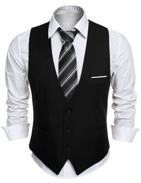 COOFANDY Men's Suit Vest Slim Fit Formal Dress Waistcoat Casual Business Vests for Suit or Tuxedo
