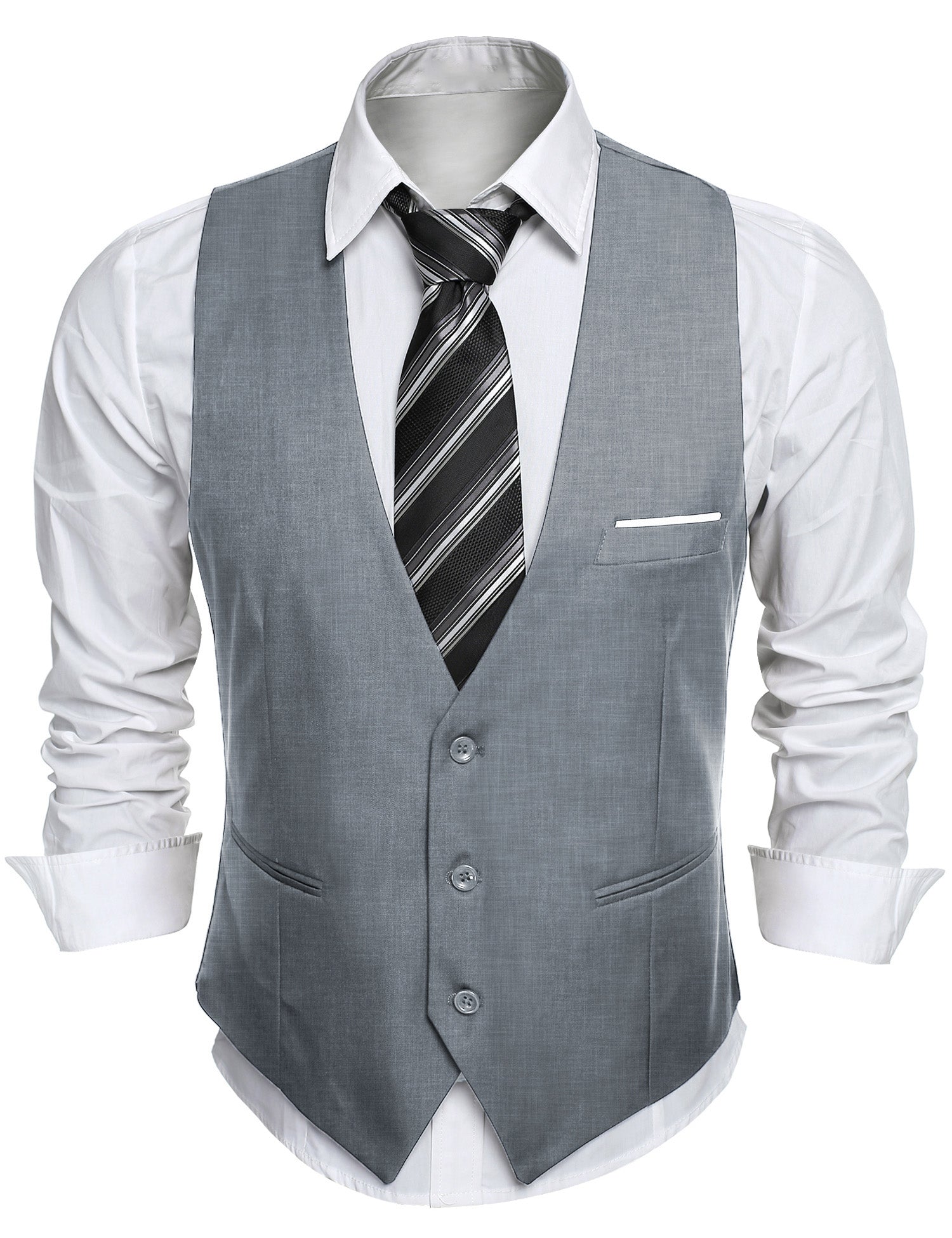 COOFANDY Men's Suit Vest Slim Fit Formal Dress Waistcoat Casual Business Vests for Suit or Tuxedo