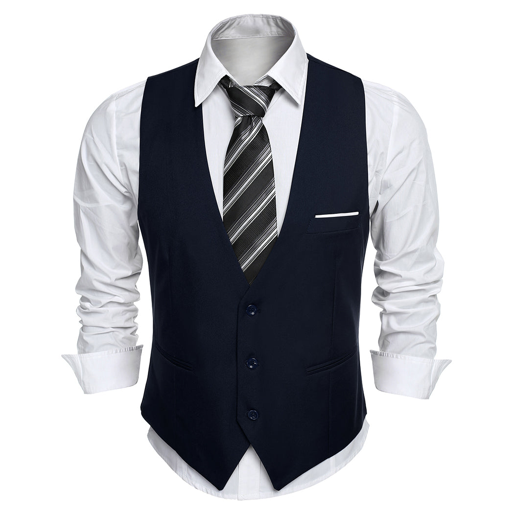 COOFANDY Men's Suit Vest Slim Fit Formal Dress Waistcoat Casual Business Vests for Suit or Tuxedo