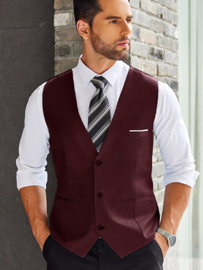 COOFANDY Men's Suit Vest Slim Fit Formal Dress Waistcoat Casual Business Vests for Suit or Tuxedo