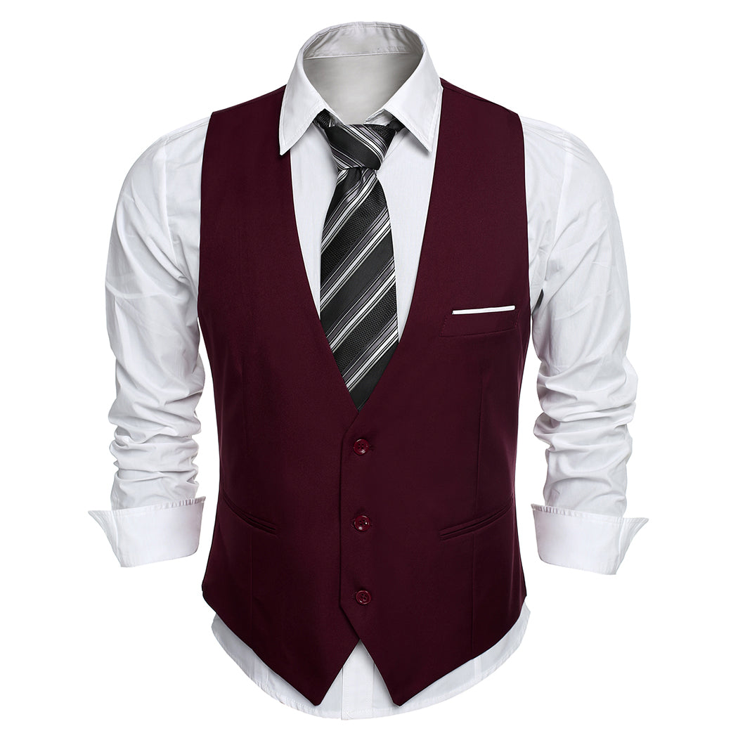 COOFANDY Men's Suit Vest Slim Fit Formal Dress Waistcoat Casual Business Vests for Suit or Tuxedo