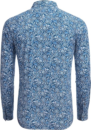 COOFANDY Men's Paisley Cotton Long Sleeve Shirt Floral Print Casual Retro Button Down Shirt S-XXL