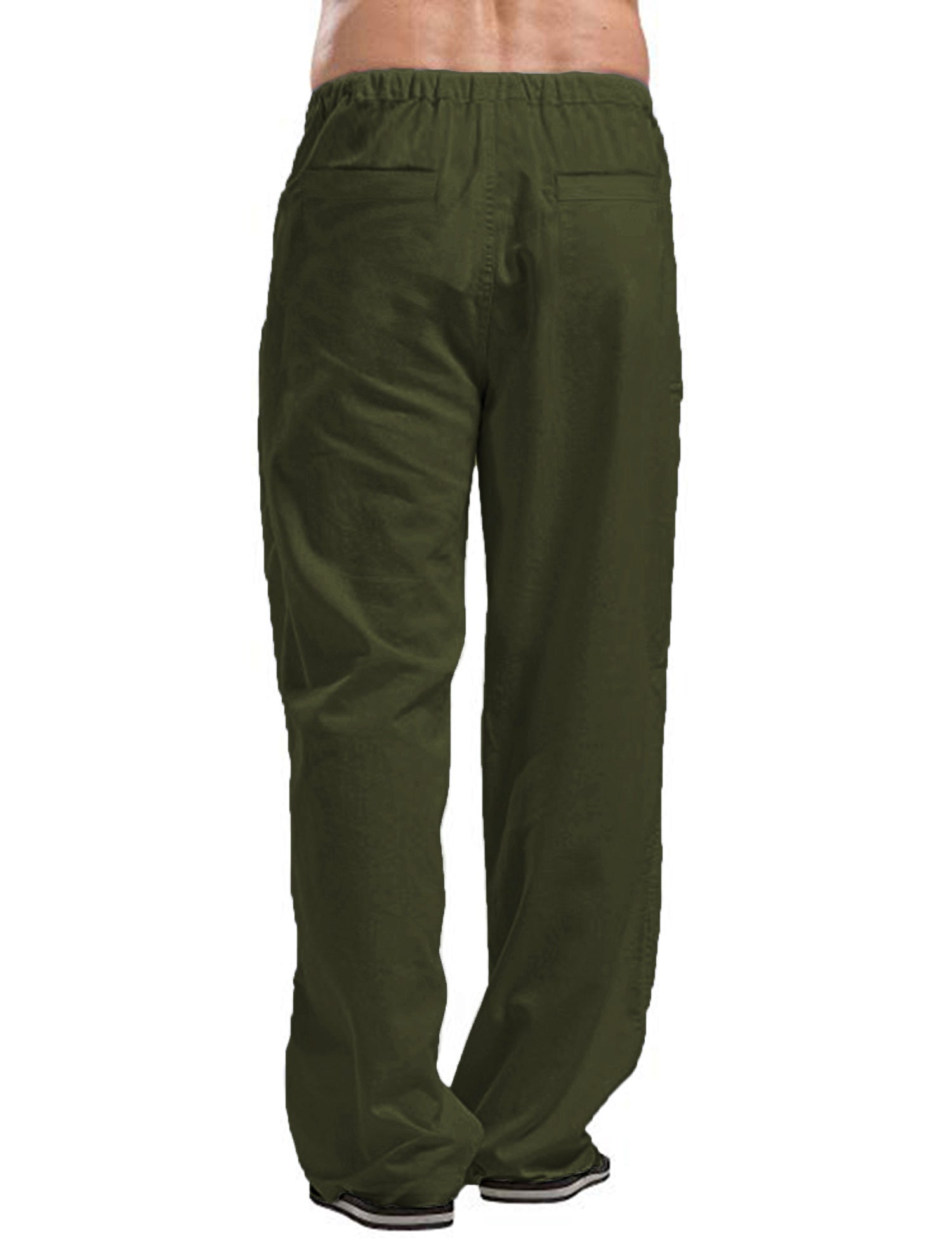 COOFANDY Mens Casual Linen Pants Elastic Waist Linen Pants Drawstring Summer Beach Yoga Linen Trouser