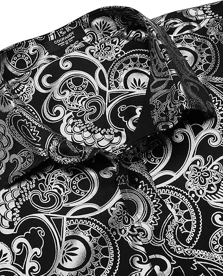 COOFANDY Men's Rose Shiny Shirt Luxury Flowered Printed Button Down Shirt S-XXL