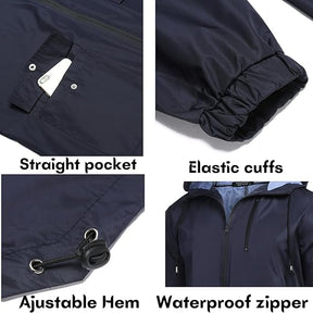 COOFANDY Men's Long Raincoat Ligtweight Rain Jacket Waterproof Outdoor Jackets with Hood S-XXL