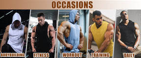 COOFANDY Men's 2 Pack Workout Hooded Tank Tops Bodybuilding Muscle Cut Off T Shirt Sleeveless Gym Hoodies S-XXXL