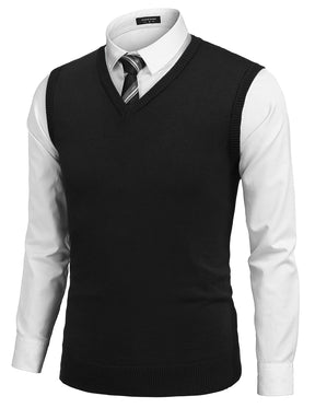 COOFANDY Men's Sleeveless Sweater Vest Lightweight V-Neck Cotton Vest Pullover