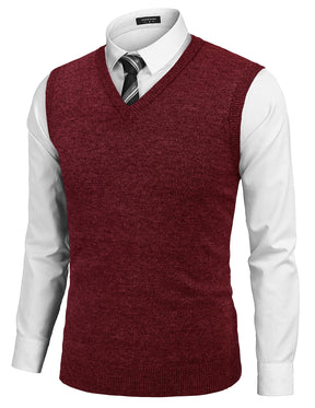 COOFANDY Men's Sleeveless Sweater Vest Lightweight V-Neck Cotton Vest Pullover