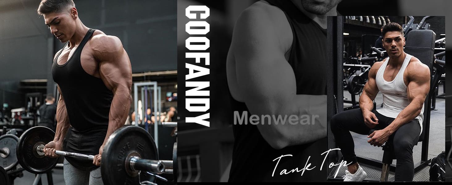 COOFANDY Men's 3 Pack Quick Dry Workout Tank Top Gym Muscle Tee Fitness Bodybuilding Sleeveless T Shirt S-XXXL