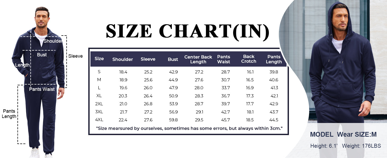 COOFANDY Sweatsuits for Men 2 Piece tracksuit Sets Full Zip Hoodie Sweatpants for Men Casual Sports Jogging Suits S-XXXL